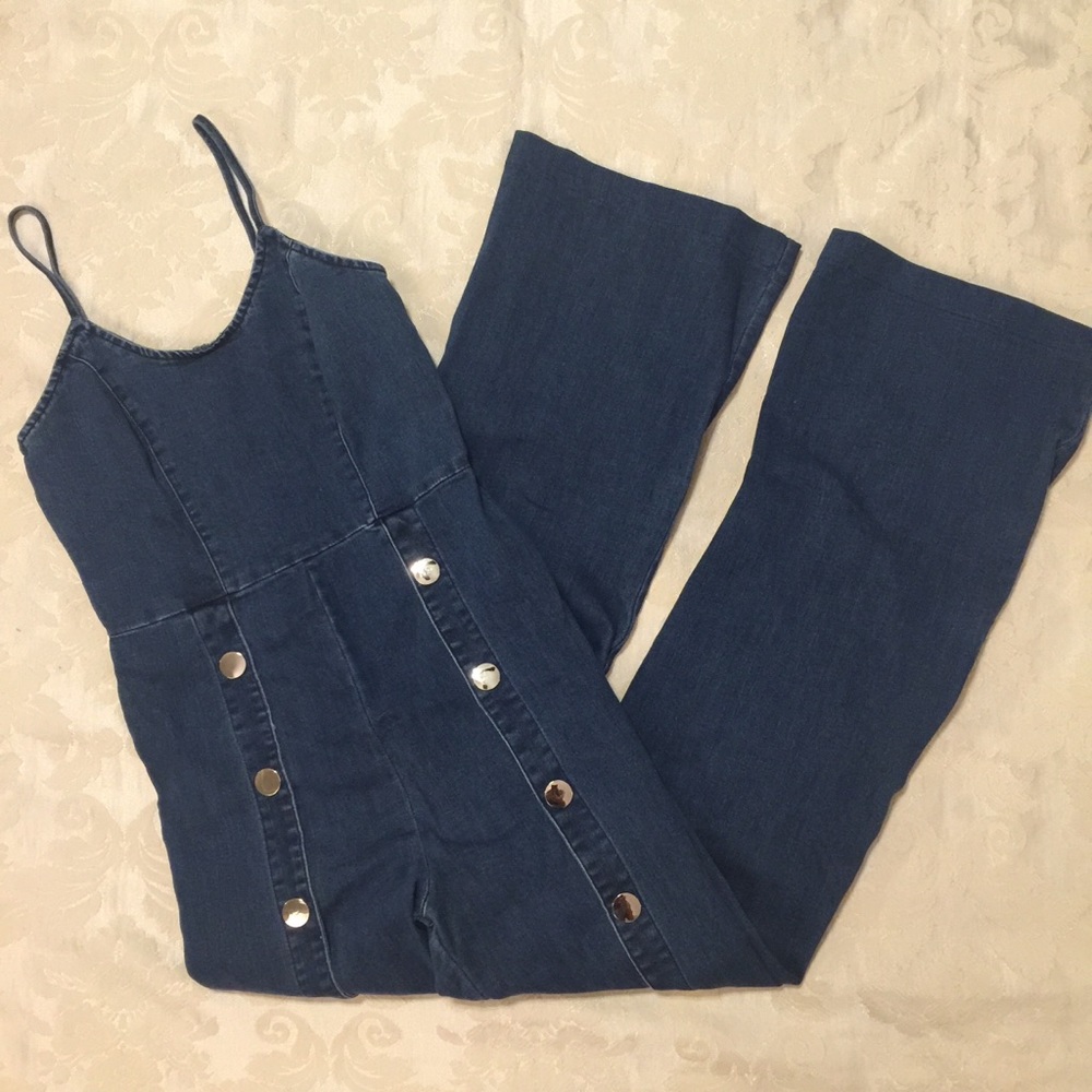 Fashion Nova Denim Jumpsuit Size XS